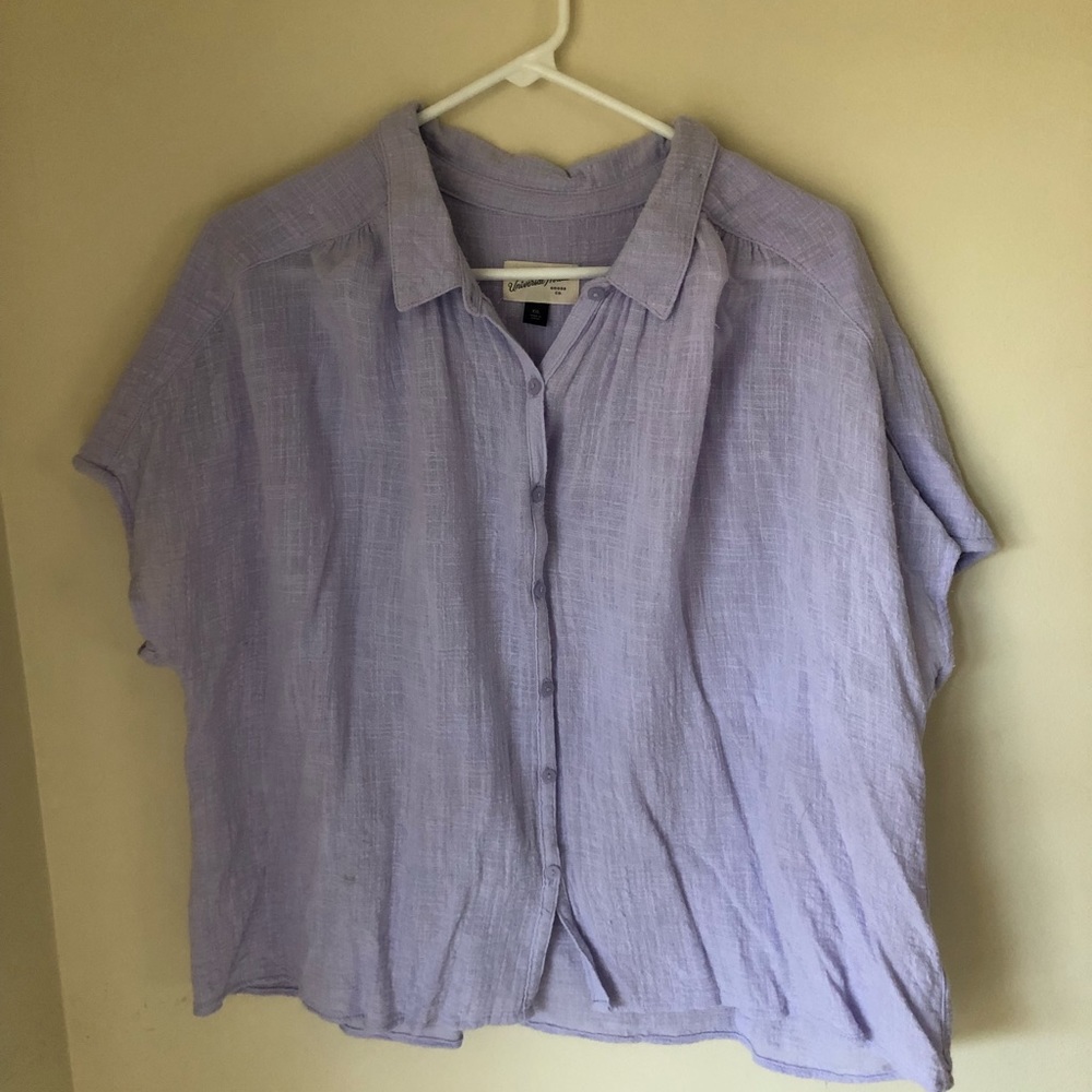 Short Sleeve Button Down (Lavender)
